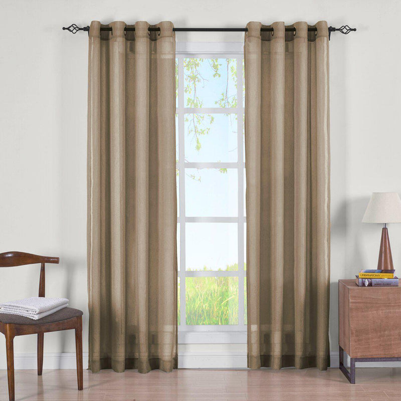 Abri Grommet Crushed Sheer Curtain Panels (Set of 2)-Wholesale Beddings