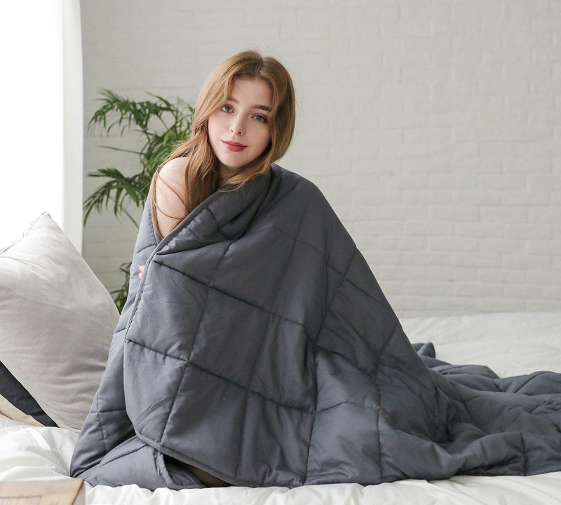 Abripedic Gray Weighted Blanket Breathable Cotton with Removable Velvet Cover Included-Wholesale Beddings