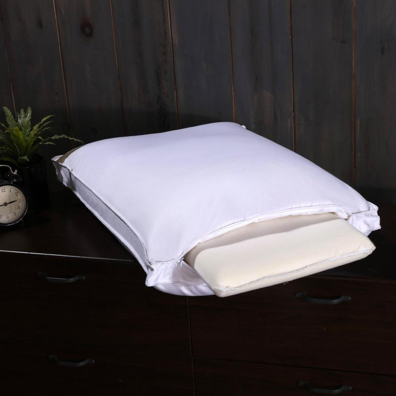 Adjustable White Duck Down Pillow 280 Thread Count Cotton Shell Medium-Firm Neck Support-Wholesale Beddings