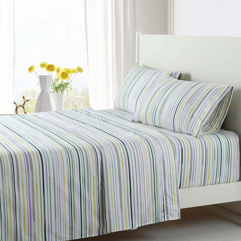 Attached Printed Heavyweight Microfiber Waterbed Sheet Sets (4 Patterns)-Wholesale Beddings