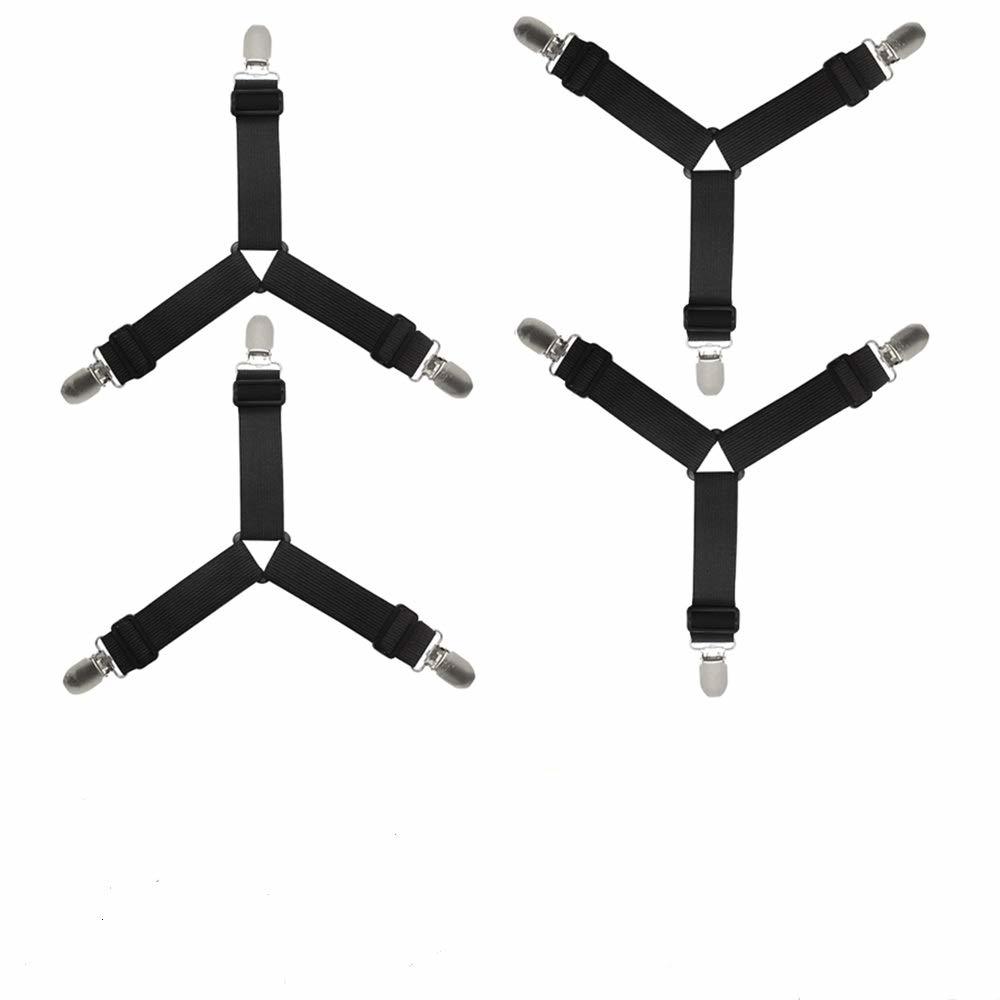 Bed Sheet Fasteners 4 pcs Adjustable Suspenders Straps