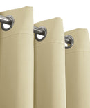 Beige Ava Blackout Weave Curtain Panels With Tie Backs Pair (Set Of 2)-Wholesale Beddings