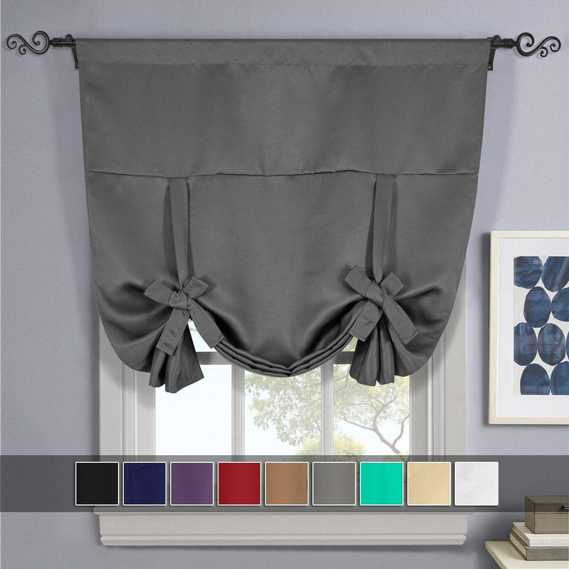 pocket tent curtain Tie Up Window Shade Curtain for Small Windows Ava Weave Blackout Beige