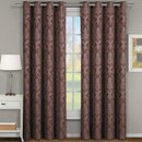 Blair Damask Floral Curtains Jacquard Drapes Grommet Top Panels (Set of 2)-Wholesale Beddings