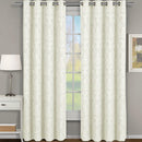 Blair Damask Floral Curtains Jacquard Drapes Grommet Top Panels (Set of 2)-Wholesale Beddings