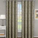 Blair Damask Floral Curtains Jacquard Drapes Grommet Top Panels (Set of 2)-Wholesale Beddings