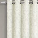 Blair Damask Floral Curtains Jacquard Drapes Grommet Top Panels (Set of 2)-Wholesale Beddings