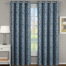 Blair Damask Floral Curtains Jacquard Drapes Grommet Top Panels (Set of 2)-Wholesale Beddings