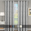 Blair Damask Floral Curtains Jacquard Drapes Grommet Top Panels (Set of 2)-Wholesale Beddings