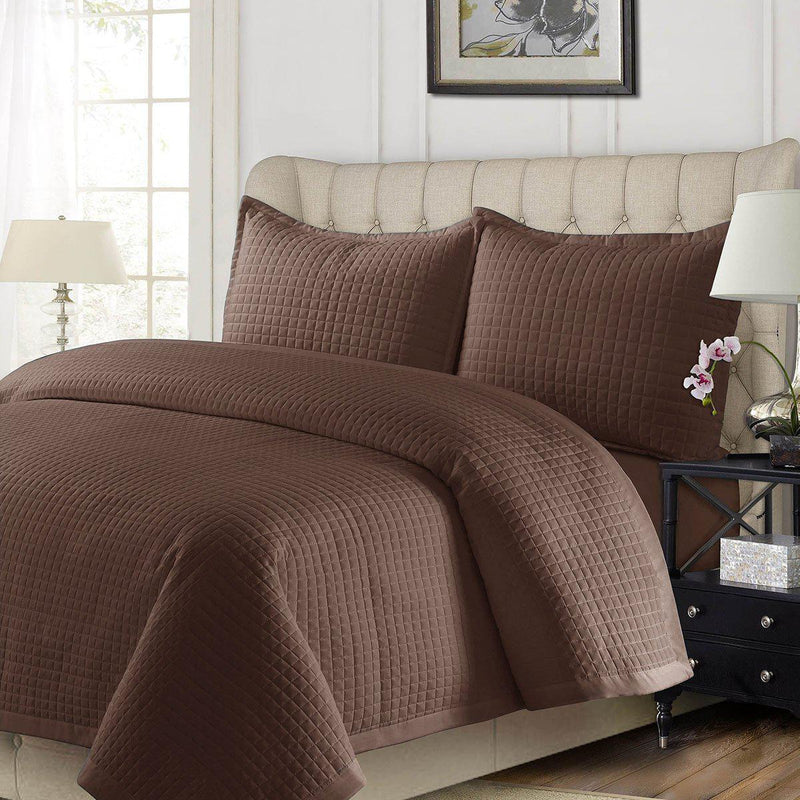 Brown Coverlet / Bedspread Set Reversible-Wholesale Beddings