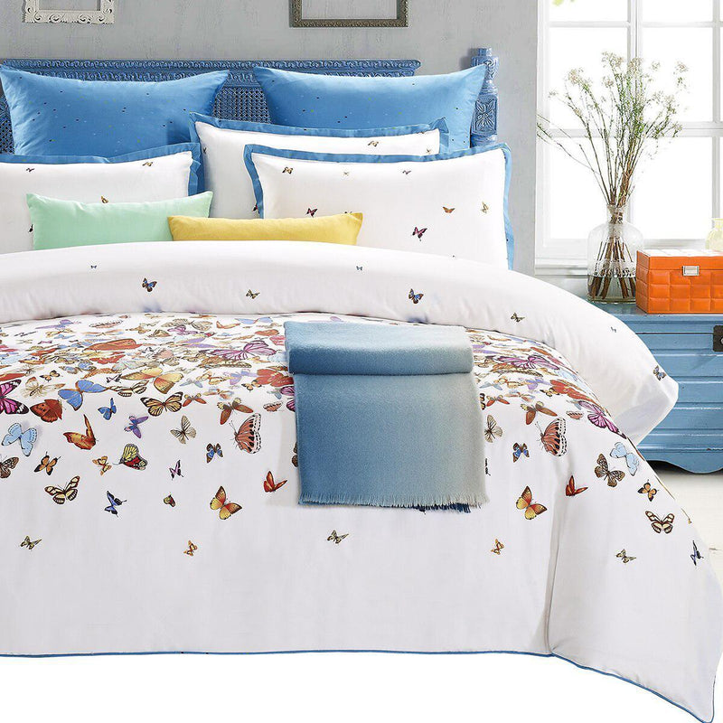 Butterfly 7 Piece Cotton Duvet Cover Set-Wholesale Beddings