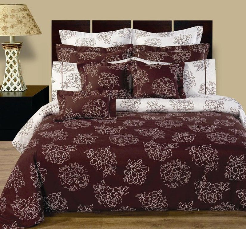 Cloverdale 11-PC Duvet Cover & Sheet Set Reversible 100% Cotton Bedding Set (Full)-Wholesale Beddings