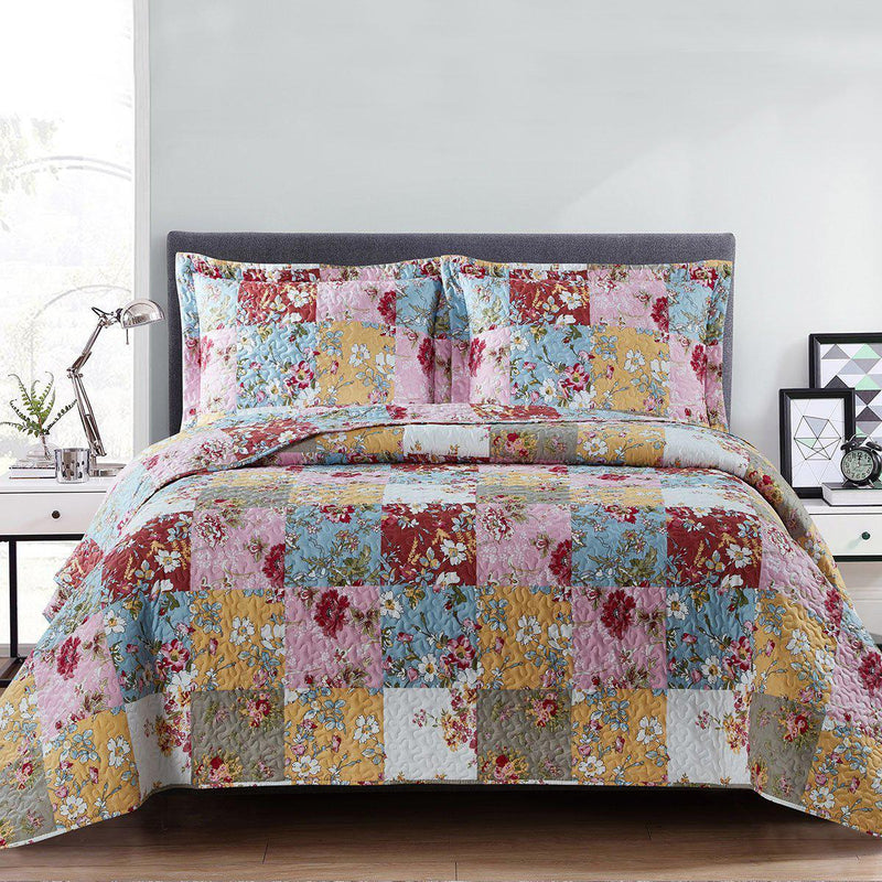 Daphne Reversible Oversize Quilt / Bedspread Set-Wholesale Beddings