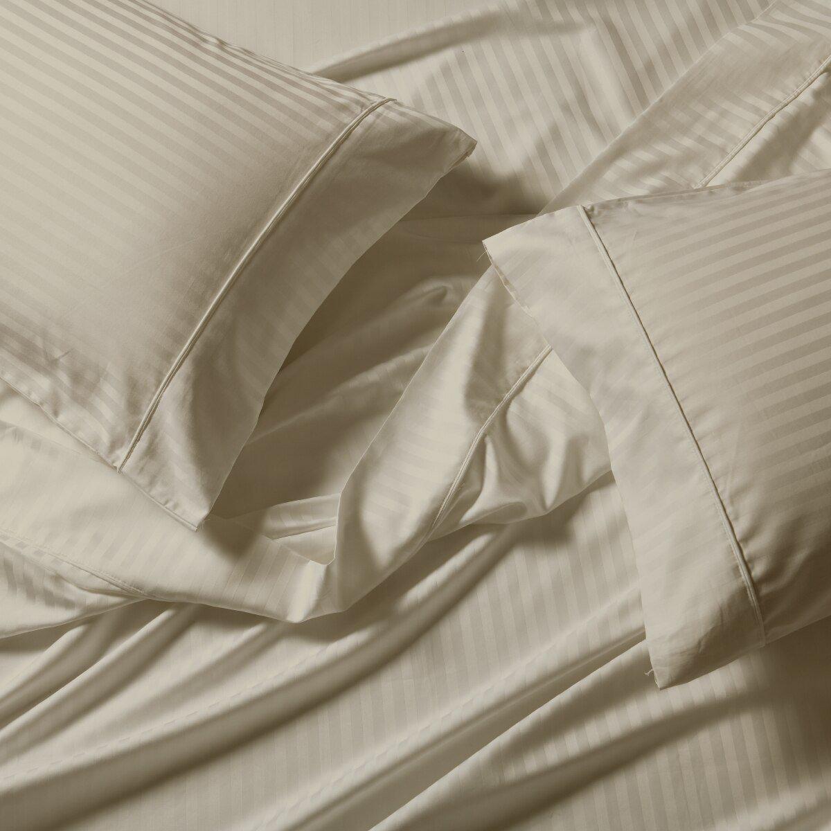 1000 Thread Count Cotton Fitted Sheet - 22" Extra Deep Pocket Queen Size Bottom Sheet (Blue) - View #5