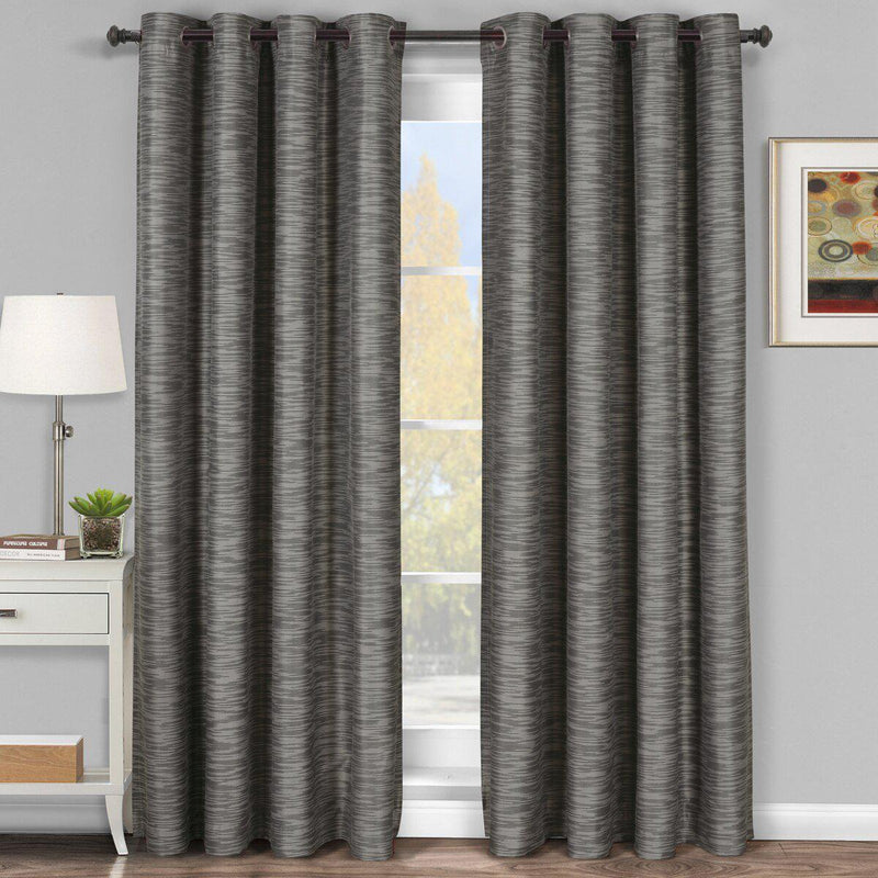 Galleria Room-Darkening Thermal Curtain Panels Tonal Stripe (Single)-Wholesale Beddings
