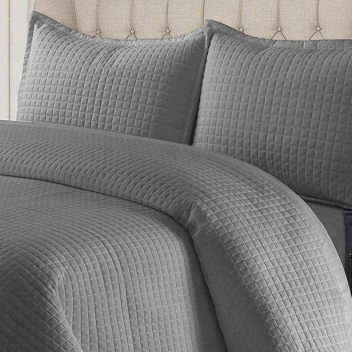 Gray Coverlet / Bedspread Set Reversible-Wholesale Beddings