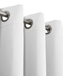 Greyish White Ava Grommet Blackout Weave Curtains Panels With Tie Backs Pair (Set Of 2)-Wholesale Beddings
