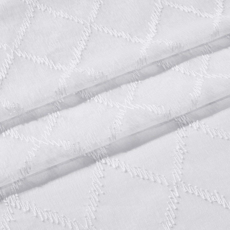 Harvard Grommet Top Embroidered Sheer Panel Pair (Set of 2 )-Wholesale Beddings