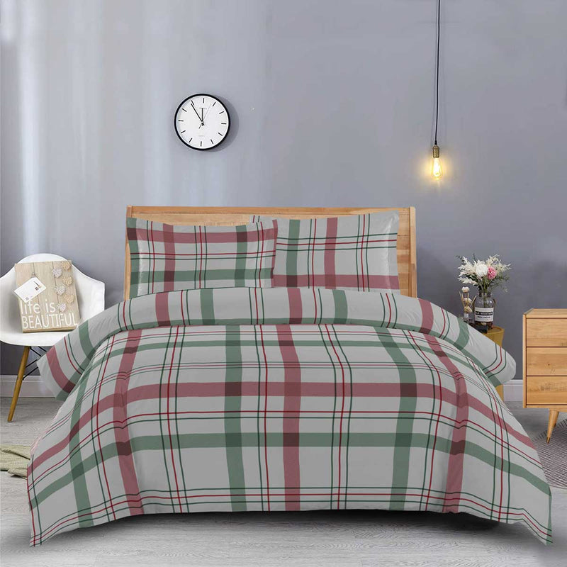 Heavyweight Printed Flannel Duvet Covers 170GSM - Dessines Plaid-Wholesale Beddings