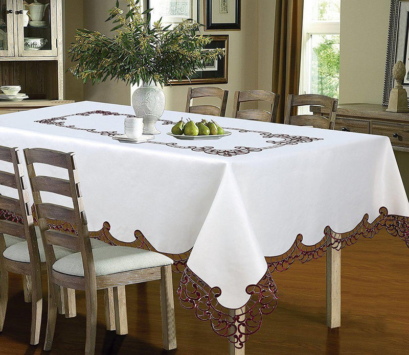 Holland Luxury Embroidered and Hand Cutwork Table cloth, Top Dinner Kitchen Table Cover-Wholesale Beddings