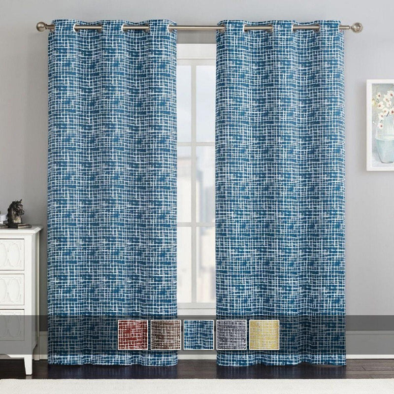 Lenox Thermal Room-Darkening Grommet Top Curtain Panels (Set of 2)-Wholesale Beddings