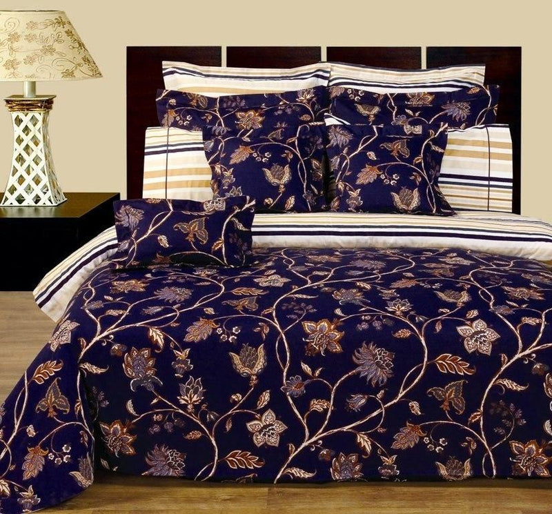 Lilian 11-PC Duvet Cover & Sheet Set 100% Cotton Reversible Bedding Set (Full)-Wholesale Beddings