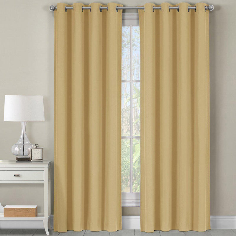 Luxor Heavyweight 100% Cotton Room-Darkening Grommet Curtains Single Panel-Wholesale Beddings