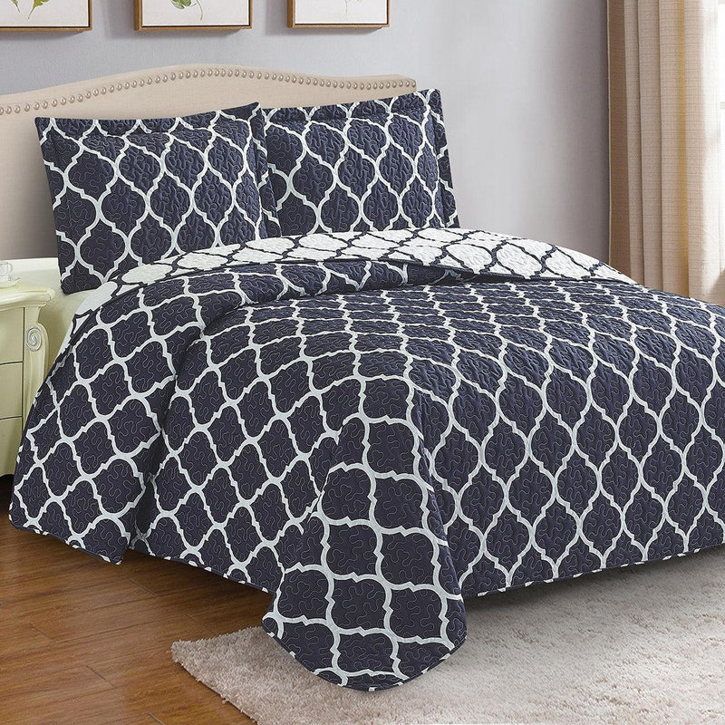 Meridian Oversized Reversible Quilt Set-Wholesale Beddings