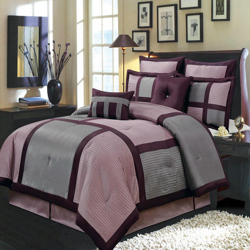 Morgan Multi-Piece Purple Comforter Set-Wholesale Beddings
