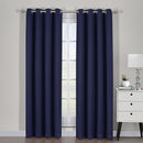 Navy Ava Blackout Weave Curtain Panels With Tie Backs Pair (Set Of 2)-Wholesale Beddings