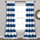 Navy Stripe Room Darkening 52 X 84 Inch Window Curtain ( Set of 2 )-Wholesale Beddings