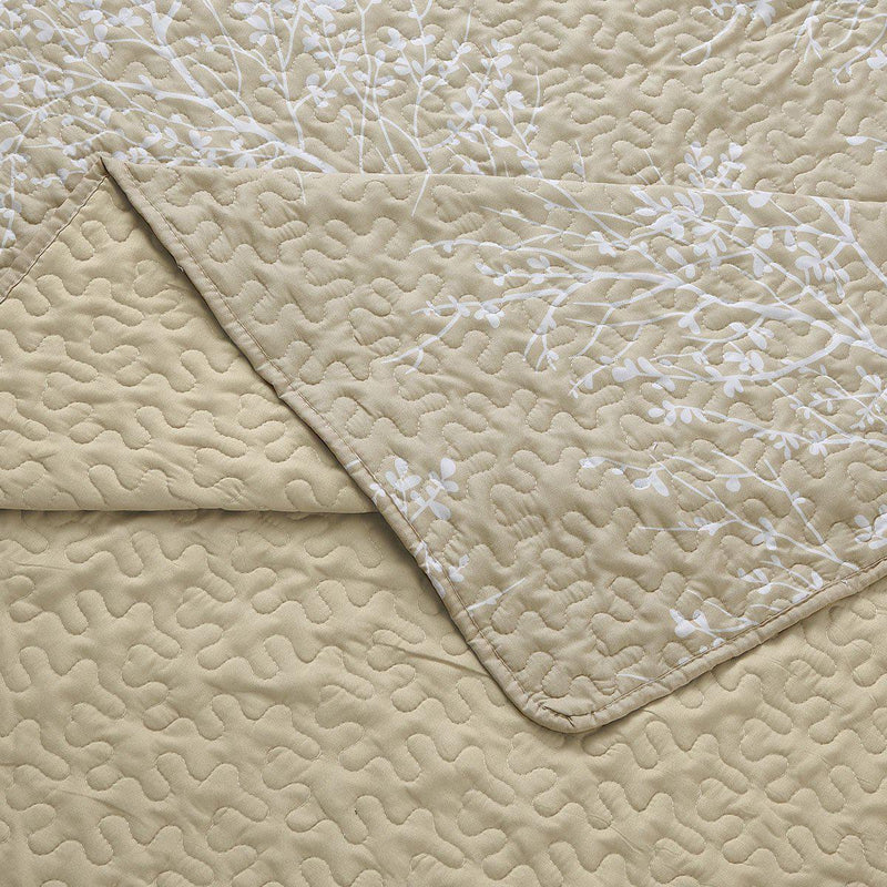 Odette Beige Lightweight Reversible Oversize Quilt / Bedspread Set-Wholesale Beddings