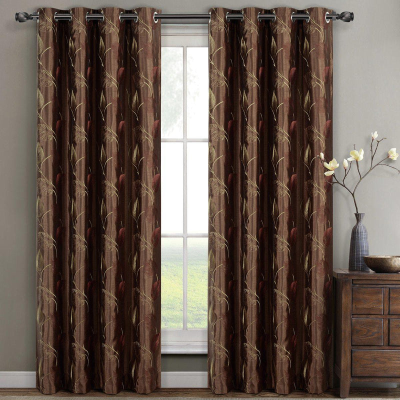 Olivia Embroidered Lined Curtain Panels (Set of 2)-Wholesale Beddings
