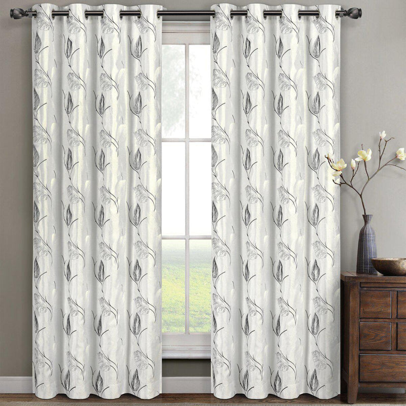 Olivia Embroidered Lined Curtain Panels (Set of 2)-Wholesale Beddings