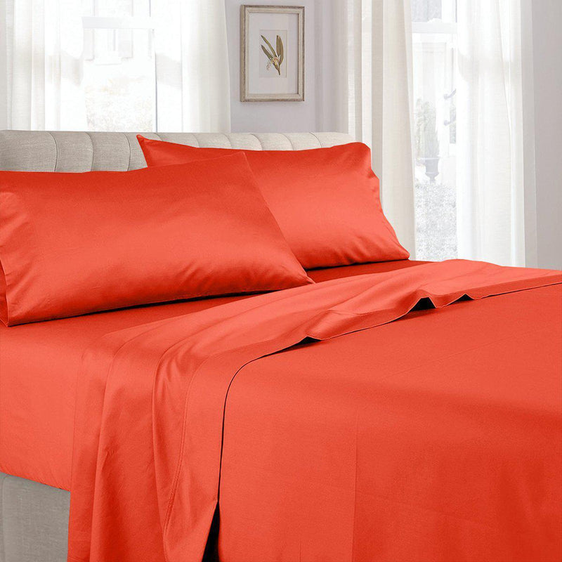 Olympic Queen 100% Cotton Sateen Sheets 300tc Solid Sheet Set-Wholesale Beddings
