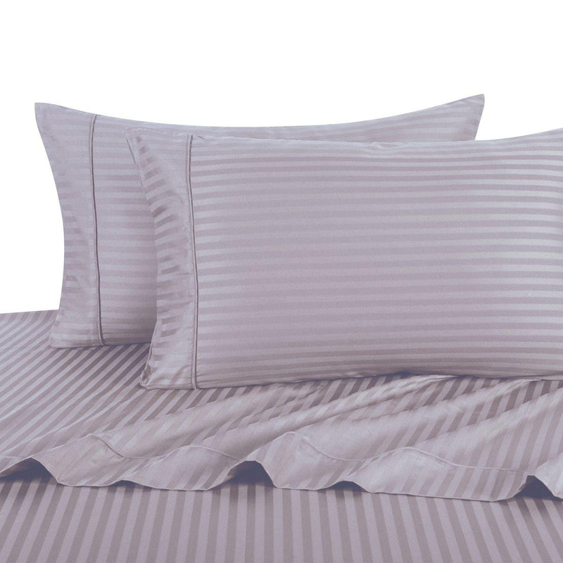 Olympic Queen Size 100% Cotton Sheet Set 300Tc Damask Striped-Wholesale Beddings