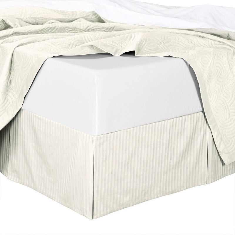 Olympic Queen Size Split Corner 100% Cotton Stripe 320TC Bed Skirts-Wholesale Beddings
