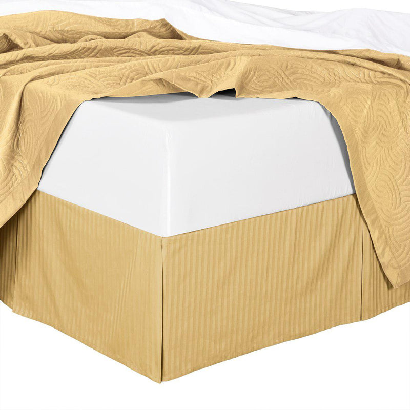Olympic Queen Size Split Corner 100% Cotton Stripe 320TC Bed Skirts-Wholesale Beddings