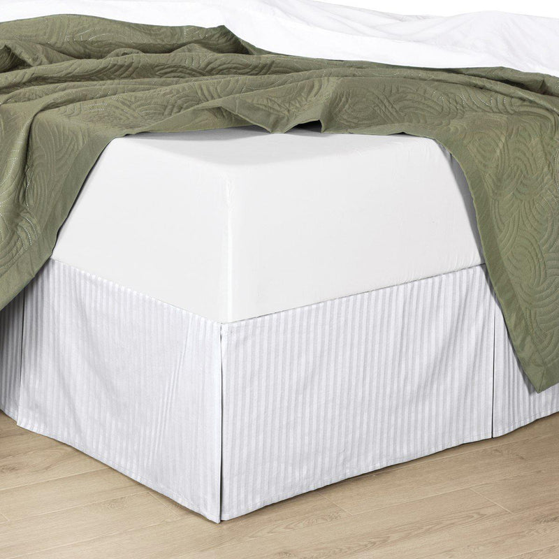 Olympic Queen Size Split Corner 100% Cotton Stripe 320TC Bed Skirts-Wholesale Beddings