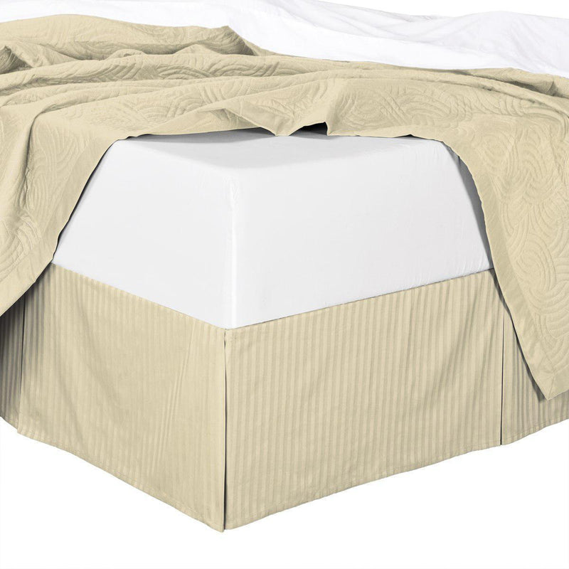 Olympic Queen Size Split Corner 100% Cotton Stripe 320TC Bed Skirts-Wholesale Beddings