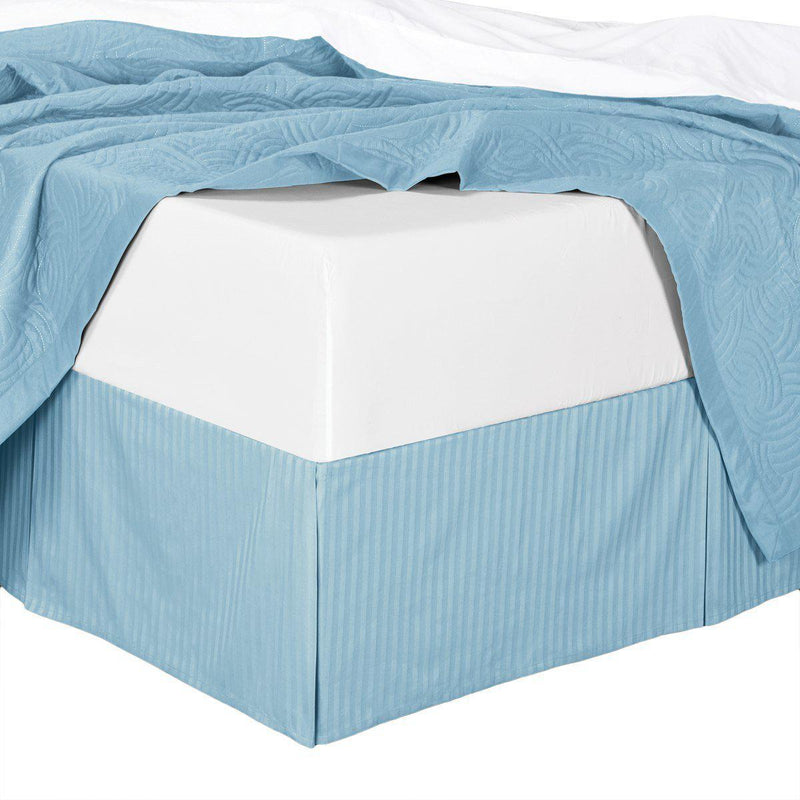 Olympic Queen Size Split Corner 100% Cotton Stripe 320TC Bed Skirts-Wholesale Beddings