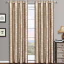 Pair Charlotte Leafy Jacquard Drapes Grommet Window Curtains (Set of 2 Panels)-Wholesale Beddings