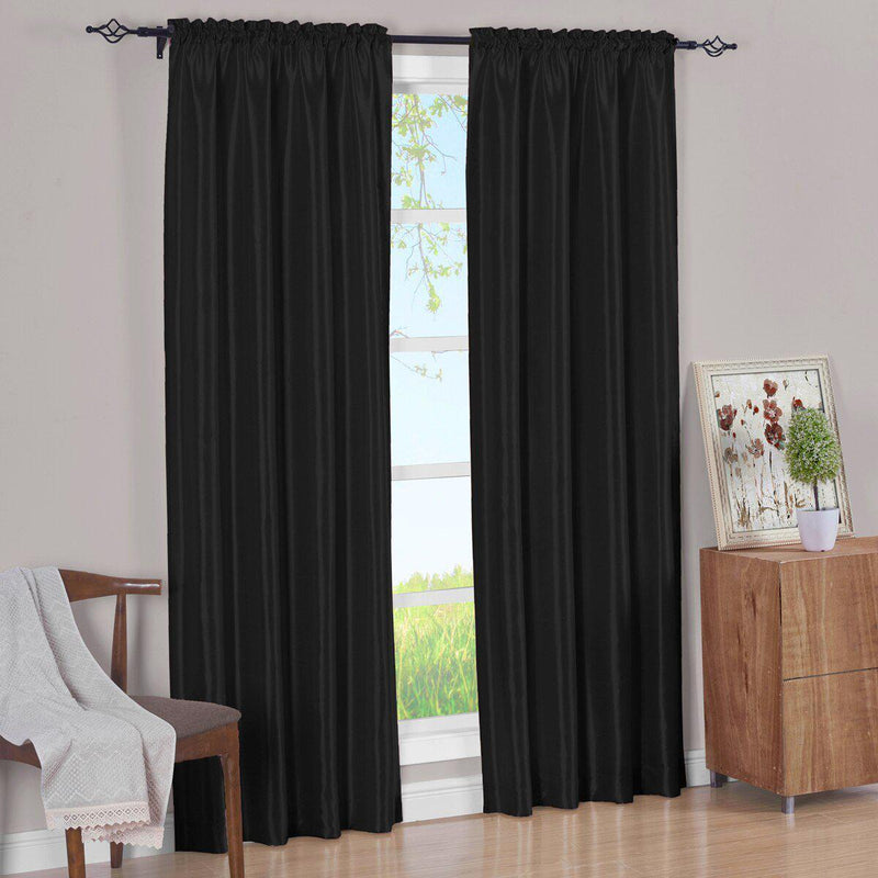 Pair Curtain Panels Soho Faux Silk (Set of 2)-Wholesale Beddings