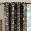 Pair (Set of 2) Top Grommet Window Curtain Panels Abstract Jacquard Tuscany, 104 Inches Total Width.-Wholesale Beddings