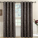 Pair (Set of 2) Top Grommet Window Curtain Panels Abstract Jacquard Tuscany, 104 Inches Total Width.-Wholesale Beddings