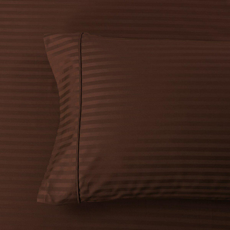 Pair Standard Or King Pillowcases 600 Thread Count 100% Cotton Damask Striped-Wholesale Beddings