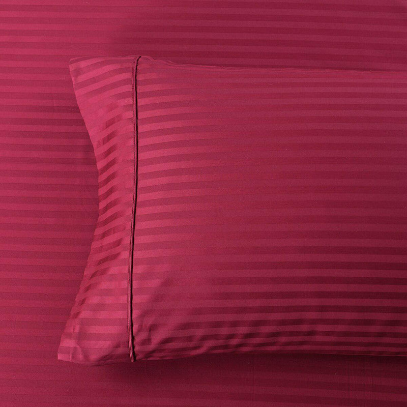 Pair Standard Or King Pillowcases 600 Thread Count 100% Cotton Damask Striped-Wholesale Beddings