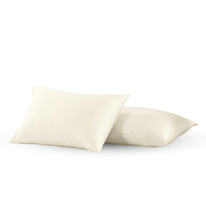 Pair Standard Or King Pillowcases Wrinkle-Free 650Tc Cotton Solid-Wholesale Beddings