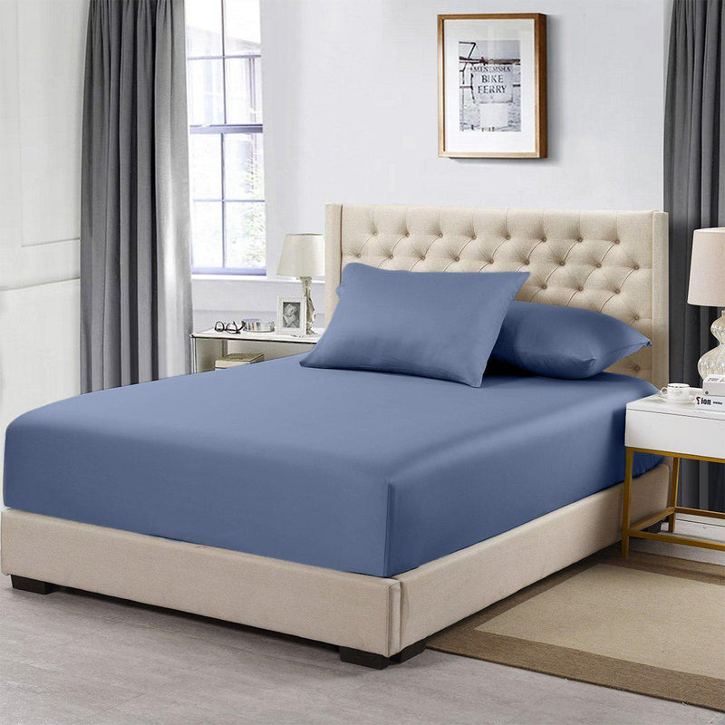 Percale Fitted Sheet Extra Deep Pockets 22 Inches (Fitted Sheet Only)-Wholesale Beddings