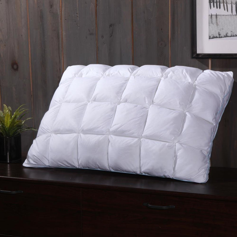 Pleated Goose Down Pillow 600 Thread Count French Bread Firm Neck Support-Wholesale Beddings